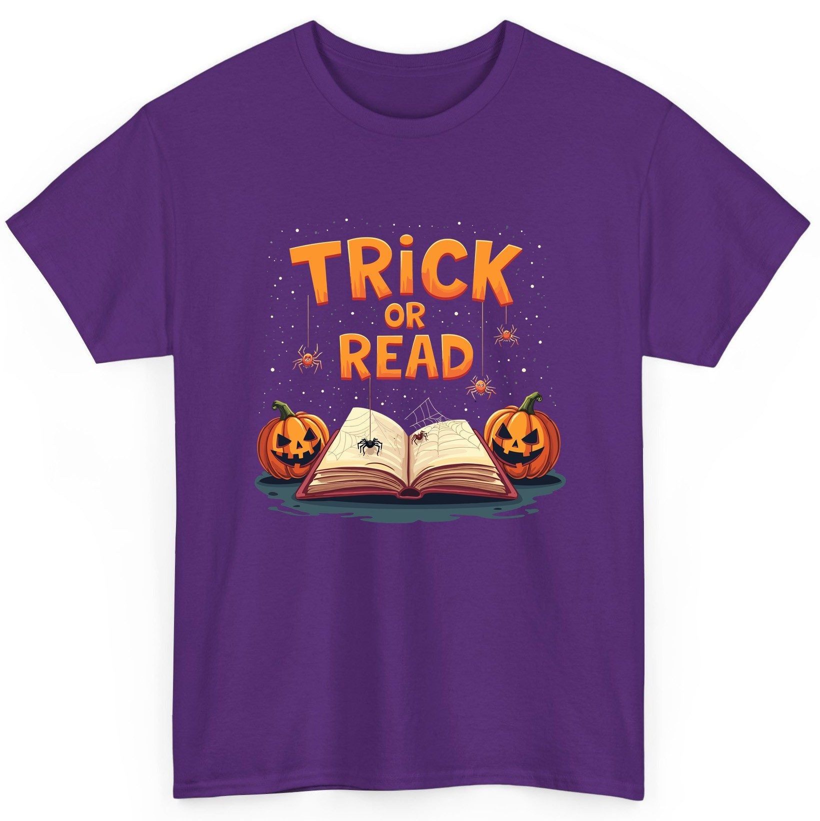 Trick or Read Halloween T-Shirt Purple product mockup