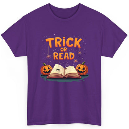 Trick or Read Halloween T-Shirt Purple product mockup