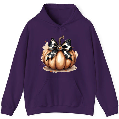 Cow Print Bow Pumpkin pumpkin Hoodie Purple product mockup