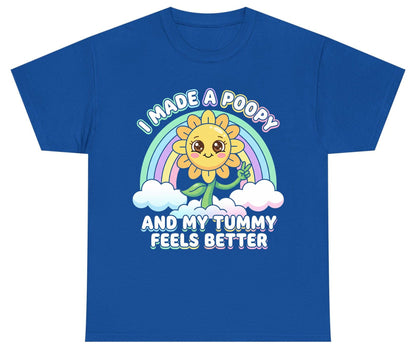 I Made a Poopy and My Tummy Feels Better kawaii sunflower Youth T-Shirt Royal product mockup