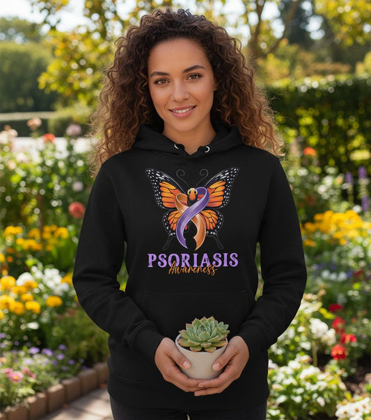 Psoriasis Awareness psoriasis awareness Hoodie Black lifestyle mockup