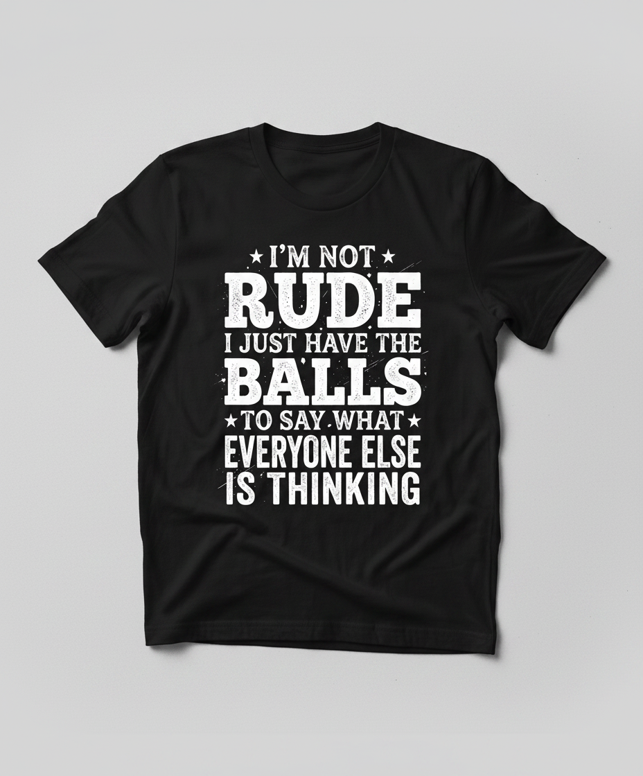 I'm Not Rude Funny Sarcastic Quote T-Shirt - Black