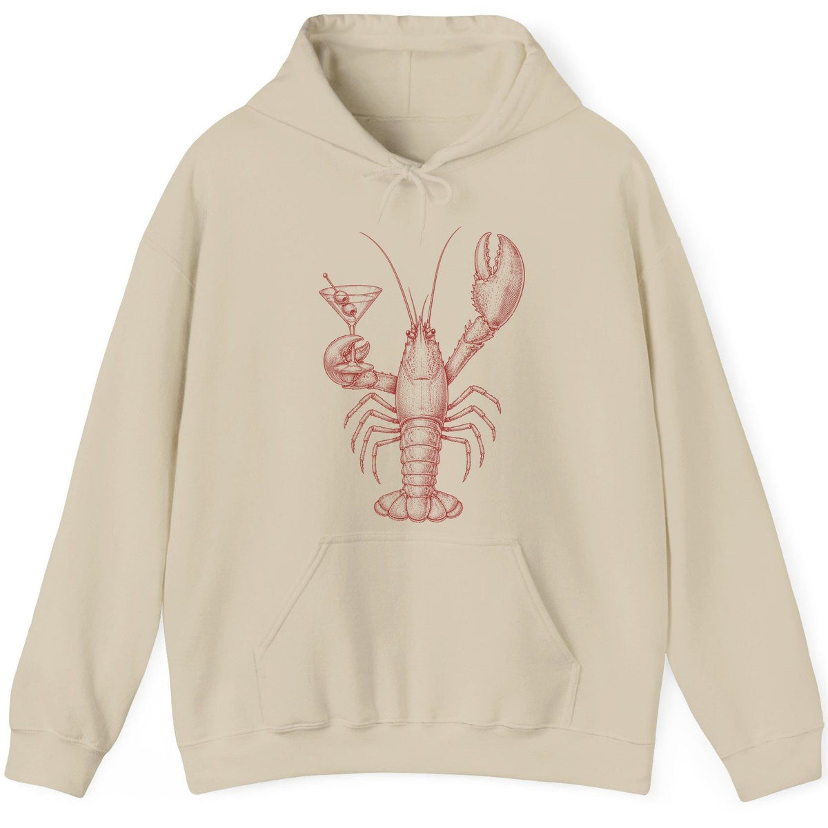 Vintage Lobster Martini lobster Hoodie Sand product mockup
