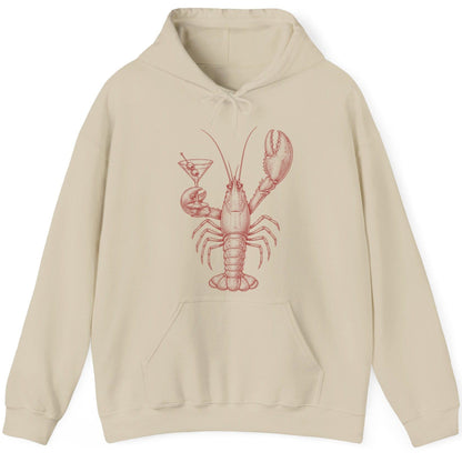 Vintage Lobster Martini lobster Hoodie Sand product mockup