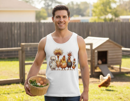 Funny Scribble Art Chickens chickens Tank Top White lifestyle mockup