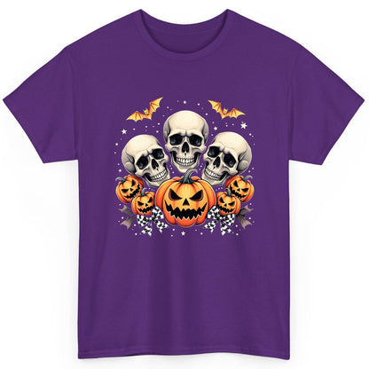 Skulls and Pumpkins Halloween Halloween T-Shirt Purple product mockup