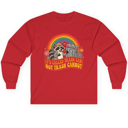 It's Called Trash Can Not Trash Cannot raccoon Long Sleeve Tee Red product mockup