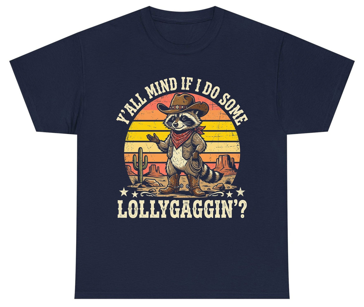 Y'ALL MIND IF I DO SOME Lollygaggin' Youth T-Shirt - product mockup - Navy
