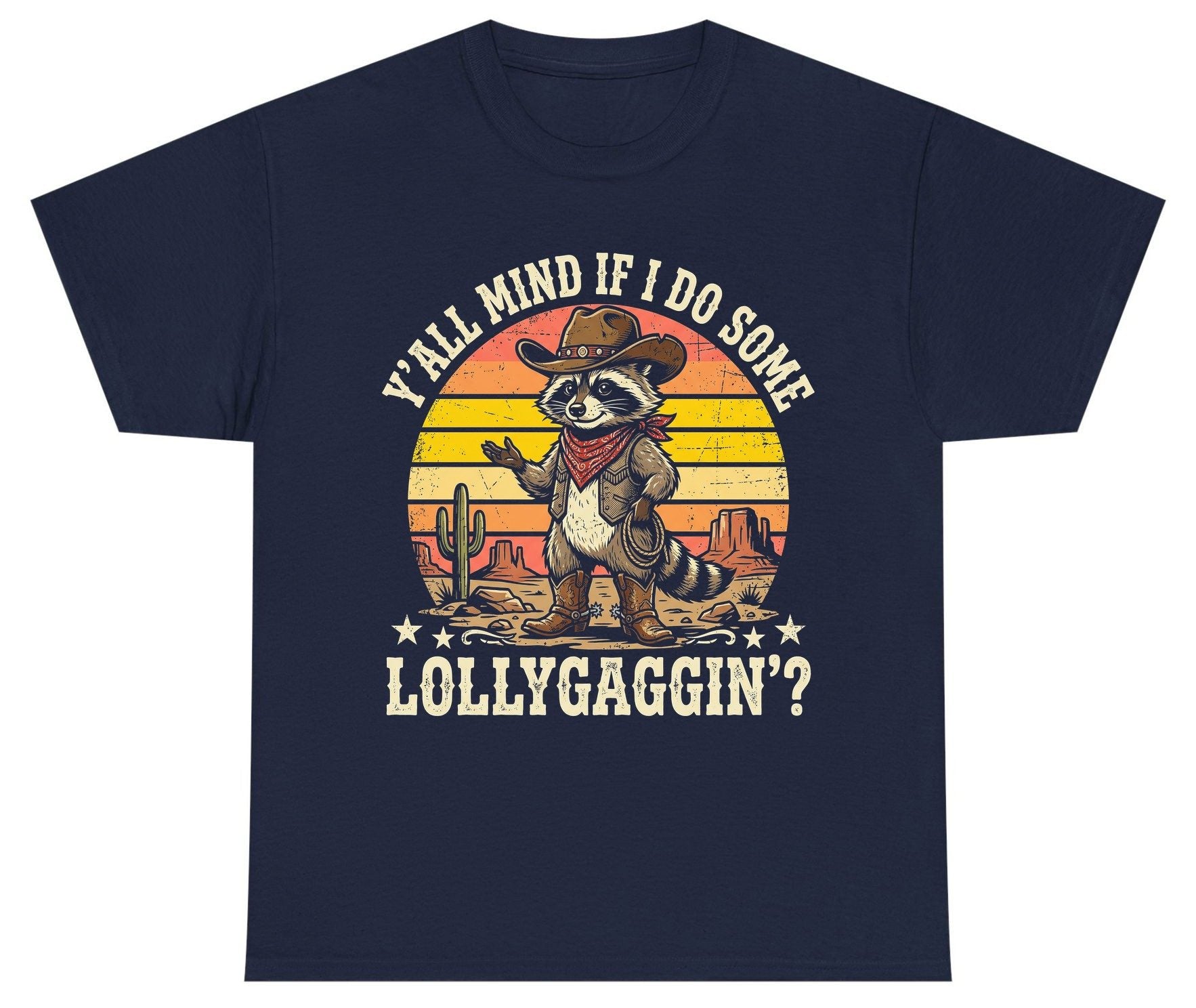 Y'ALL MIND IF I DO SOME Lollygaggin' Youth T-Shirt - product mockup - Navy
