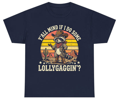 Y'ALL MIND IF I DO SOME Lollygaggin' Youth T-Shirt - product mockup - Navy