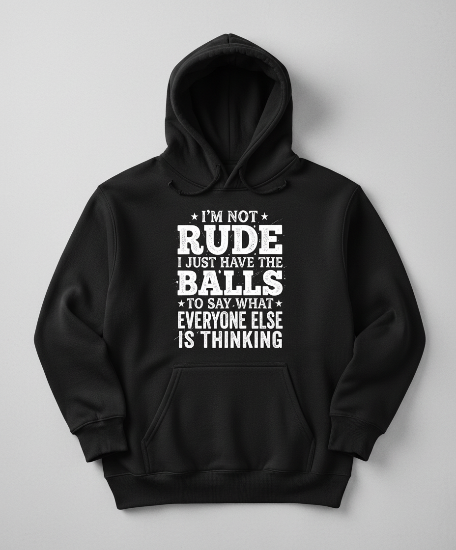 I'm Not Rude Funny Sarcastic Quote Hoodie - Black