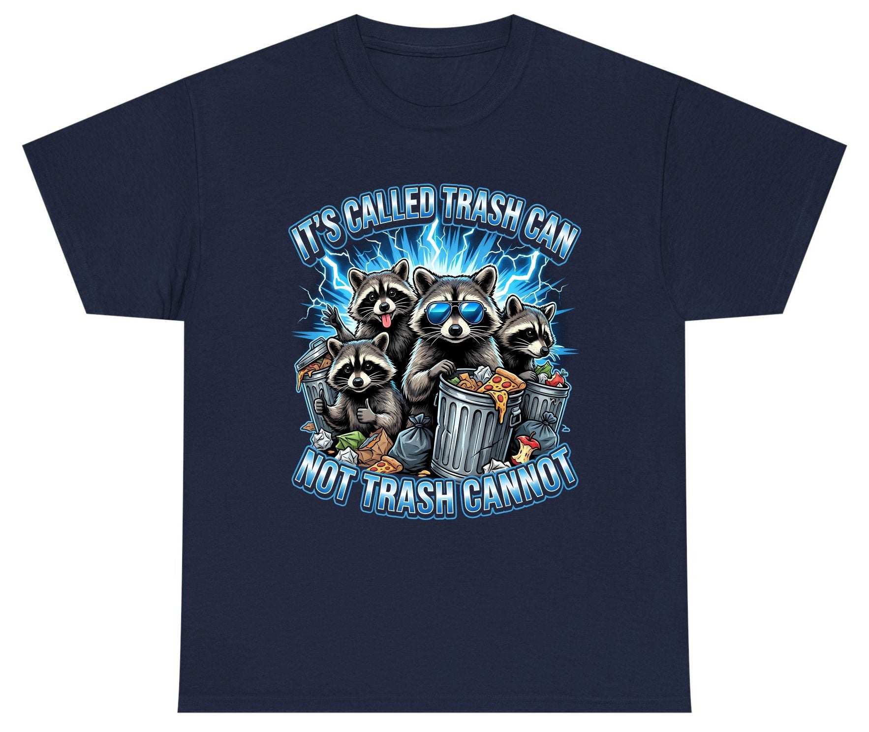 It's Called Trash Can Not Trash Cannot raccoons Youth T-Shirt Navy product mockup