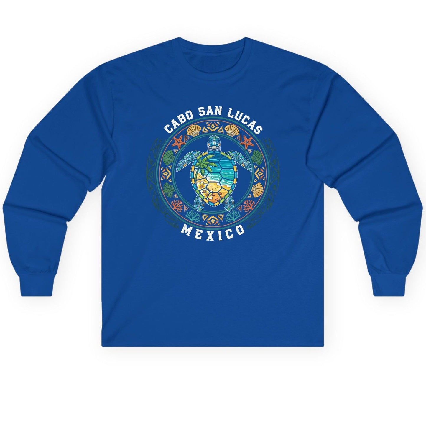 Cabo San Lucas Mexico sea turtle Long Sleeve Tee Royal product mockup