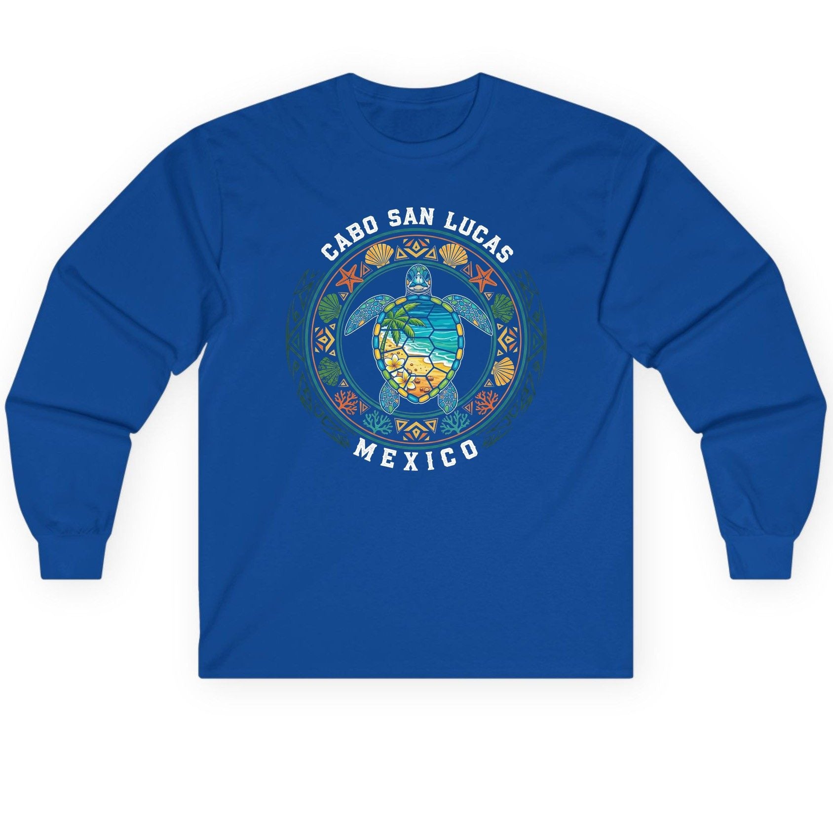 Cabo San Lucas Mexico sea turtle Long Sleeve Tee Royal product mockup