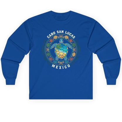 Cabo San Lucas Mexico sea turtle Long Sleeve Tee Royal product mockup