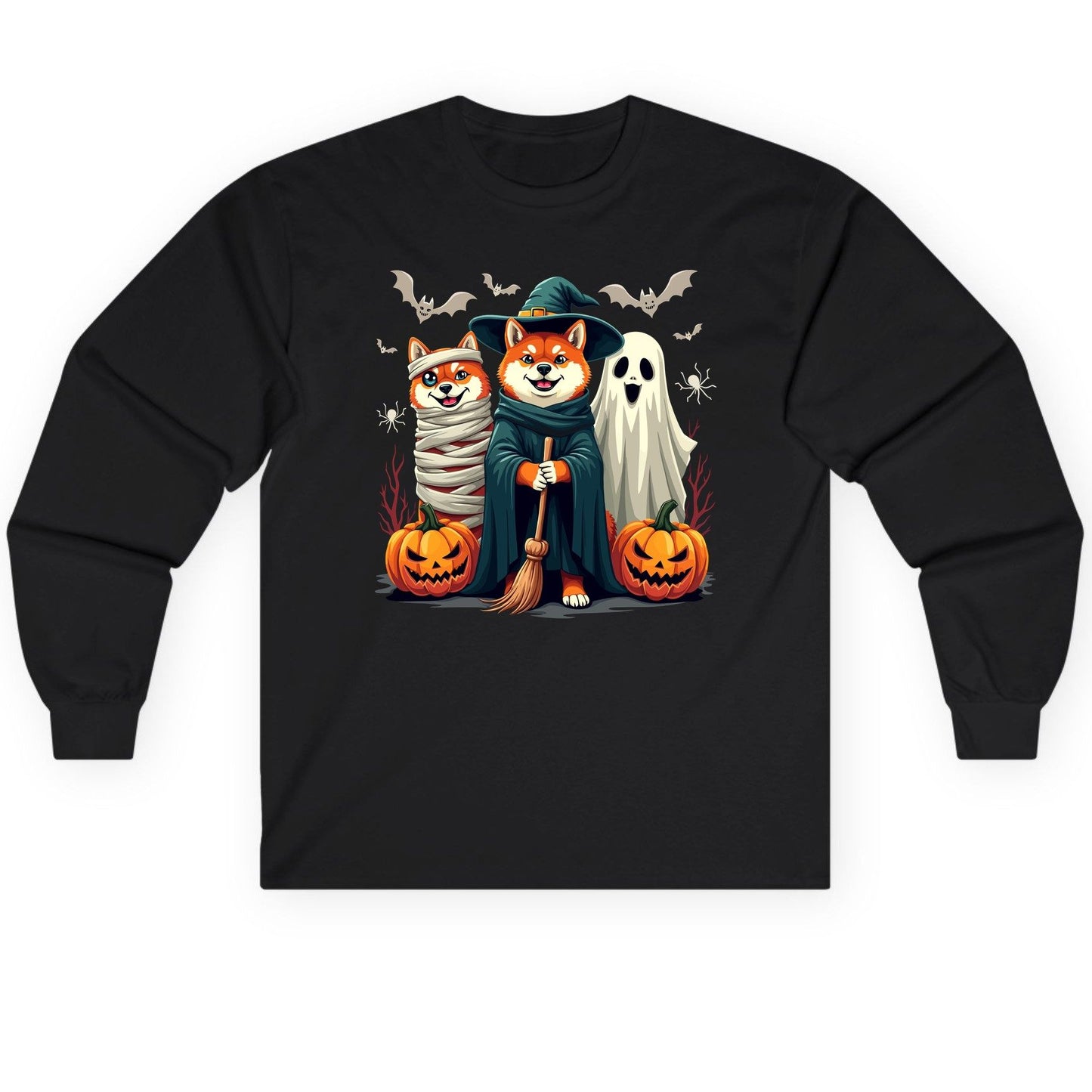 Shiba Inu Halloween Costumes shiba inu Long Sleeve Tee Black product mockup