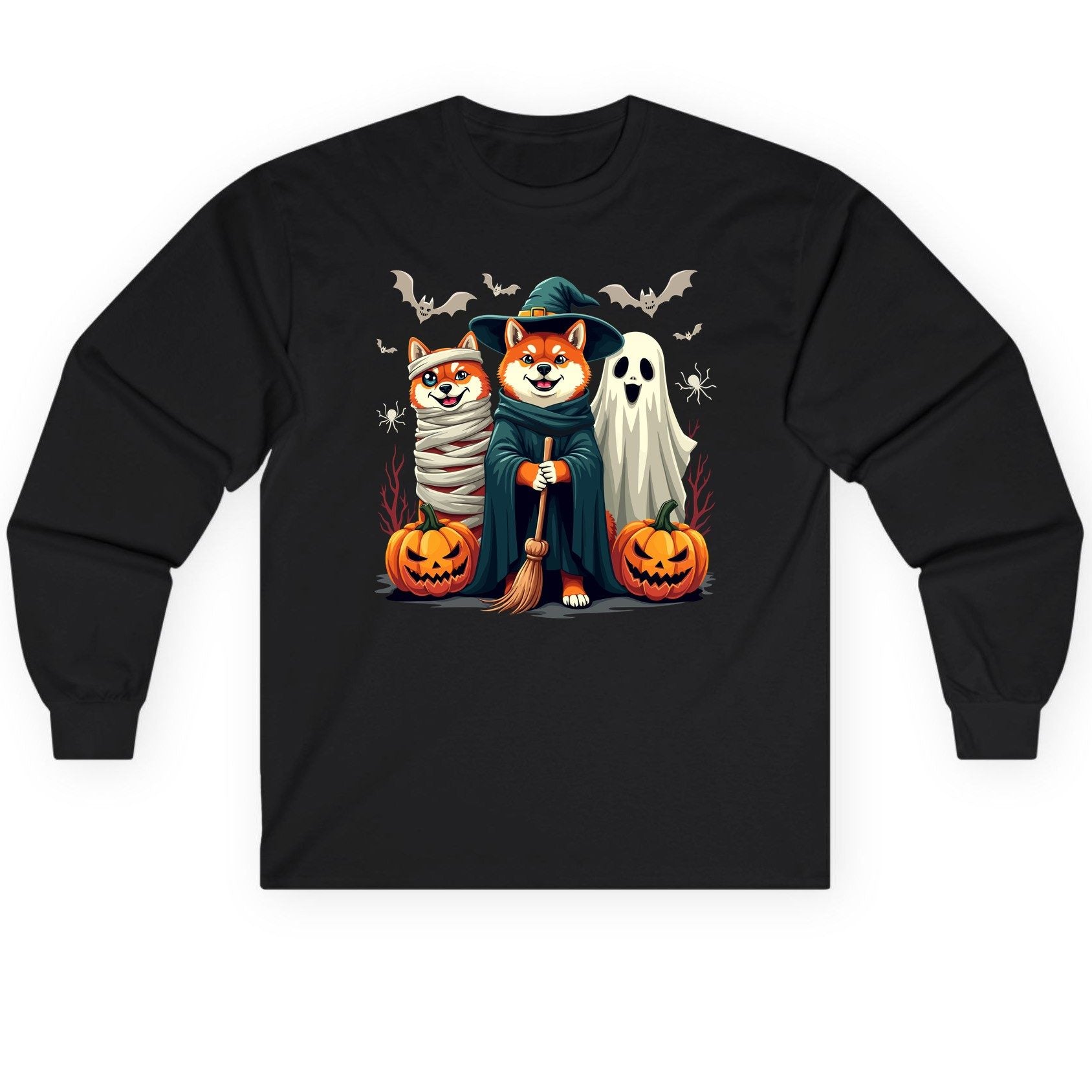 Shiba Inu Halloween Costumes shiba inu Long Sleeve Tee Black product mockup