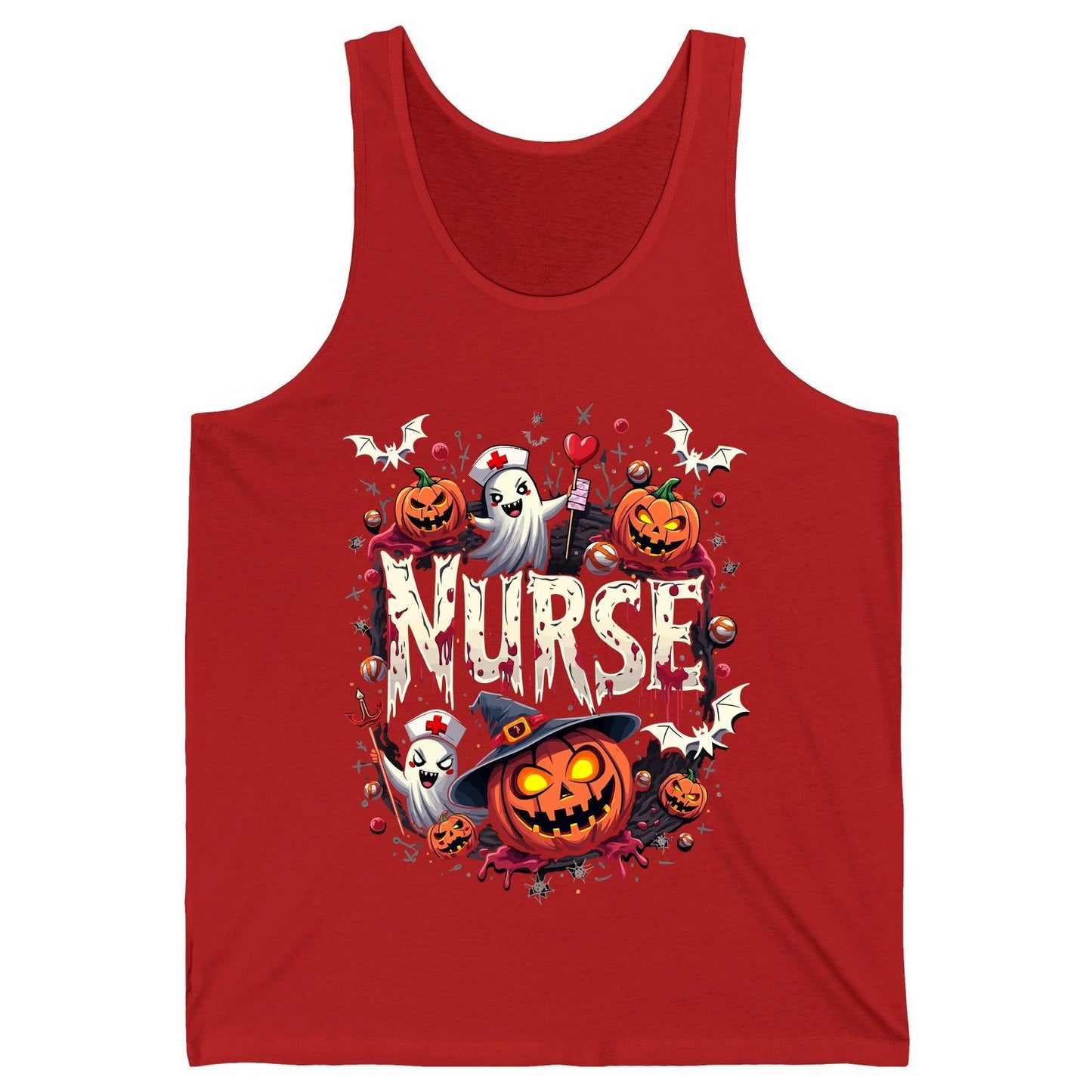 Nurse Halloween nurse Tank Top Red product mockup