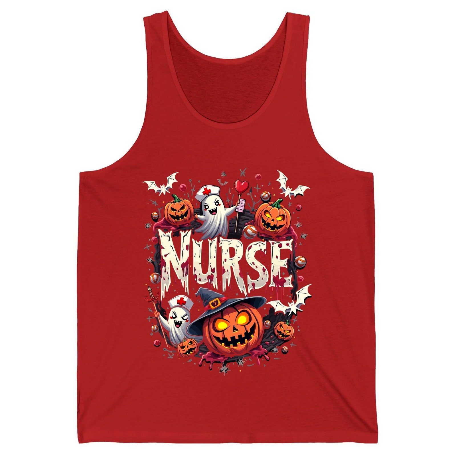 Nurse Halloween nurse Tank Top Red product mockup