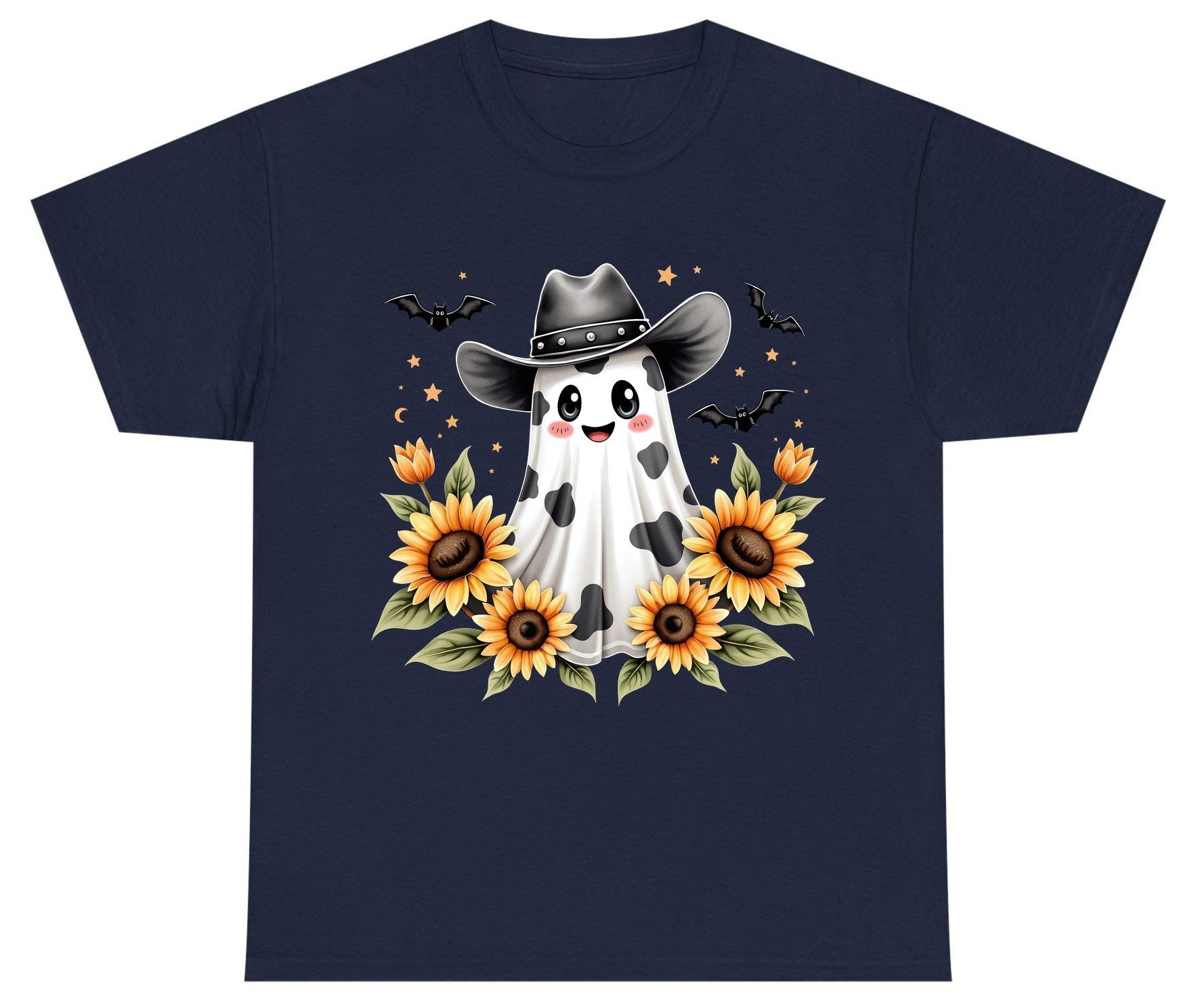 Cowboy Ghost Sunflowers cowboy ghost Youth T-Shirt Navy product mockup