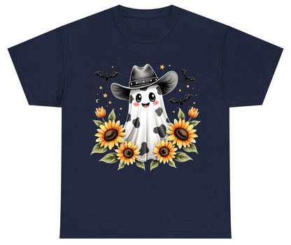 Cowboy Ghost Sunflowers cowboy ghost Youth T-Shirt Navy product mockup