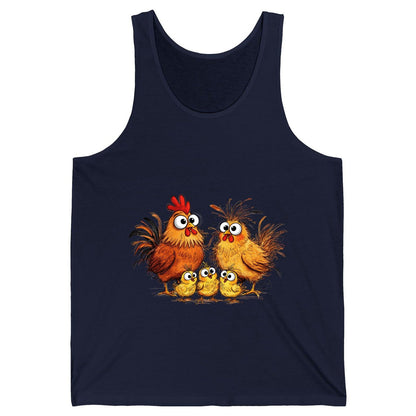 Funny Chicken Family chicken family Tank Top Navy product mockup