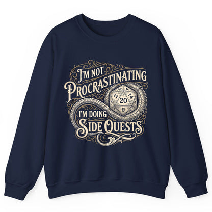 I'm Not Procrastinating I'm Doing Side Quests rpg gaming Sweatshirt Navy product mockup