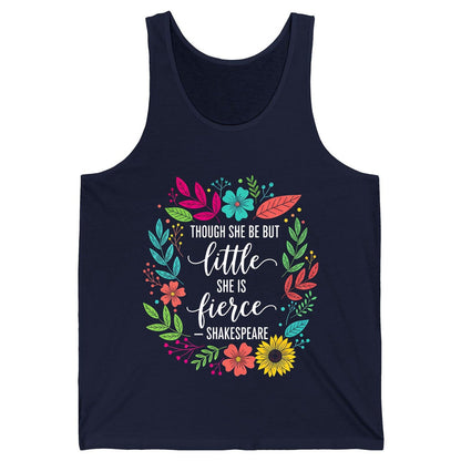 Though She Be but Little She Is Fierce - Shakespeare empowerment Tank Top Navy product mockup