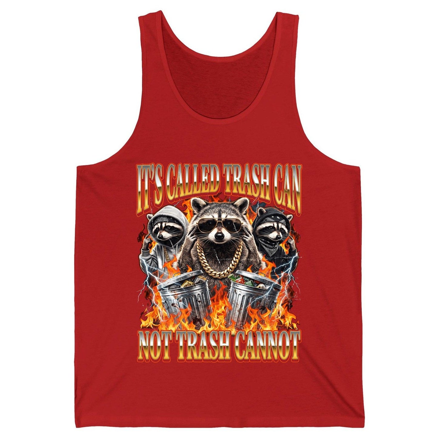It's Called Trash Can Not Trash Cannot raccoon Tank Top Red product mockup