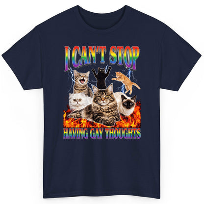 I Can't Stop Having Gay Thoughts cats T-Shirt Navy product mockup