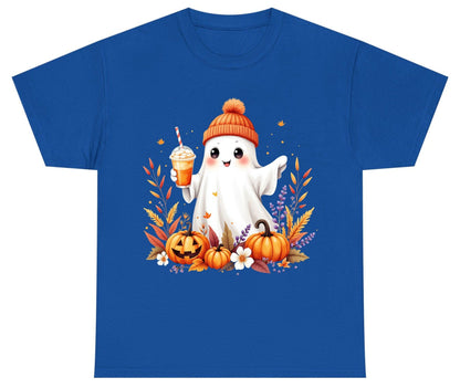 Cute Ghost Pumpkin Spice Latte cute Halloween ghost Youth T-Shirt Royal product mockup