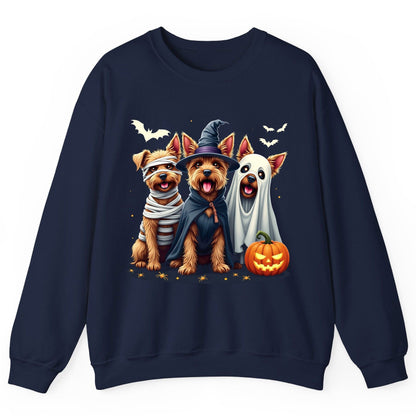 Cute Dogs Halloween Costumes dogs in Halloween costumes Sweatshirt Navy product mockup