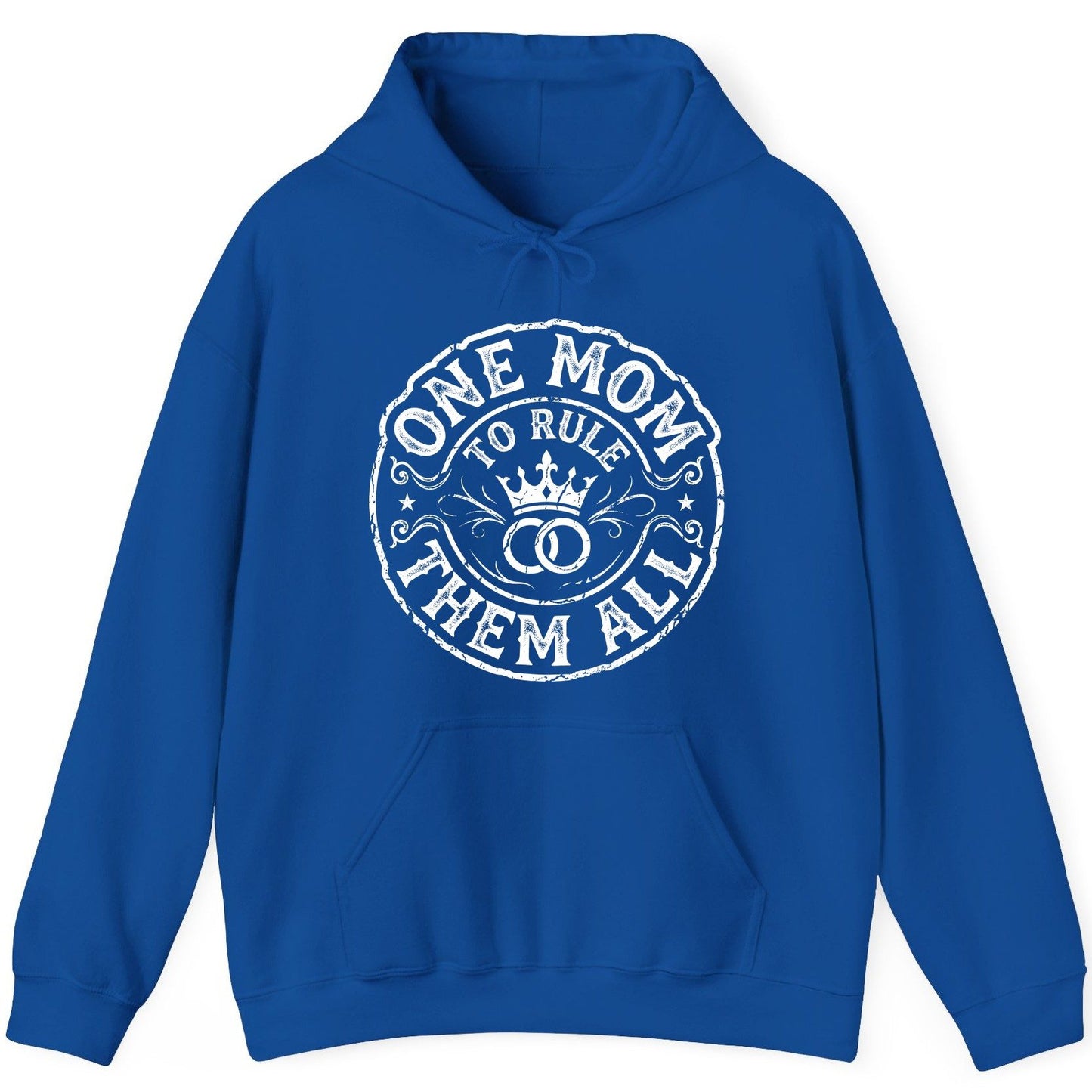 One Mom to Rule Them All Funny Moms Hoodie - product mockup - Royal