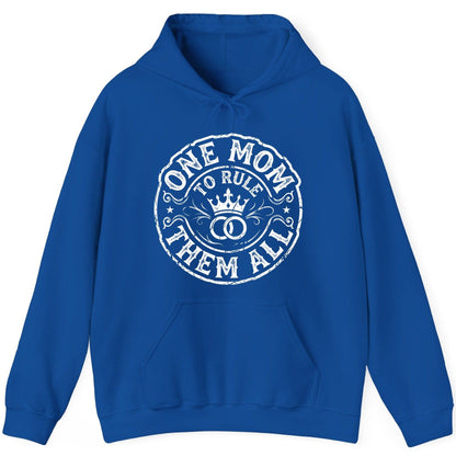 One Mom to Rule Them All Funny Moms Hoodie - product mockup - Royal