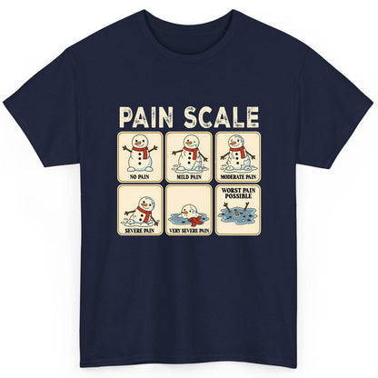Pain Scale No Pain Mild Pain Moderate Pain Severe Pain Very Severe Pain Worst Pain Possible snowman T-Shirt Navy product