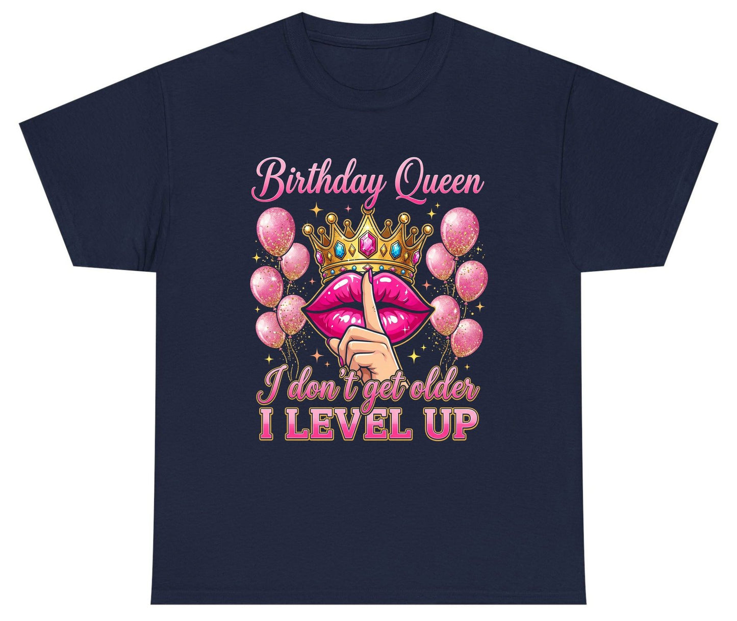 Birthday Queen I Don't Get Older I Level Up birthday queen Youth T-Shirt Navy product mockup