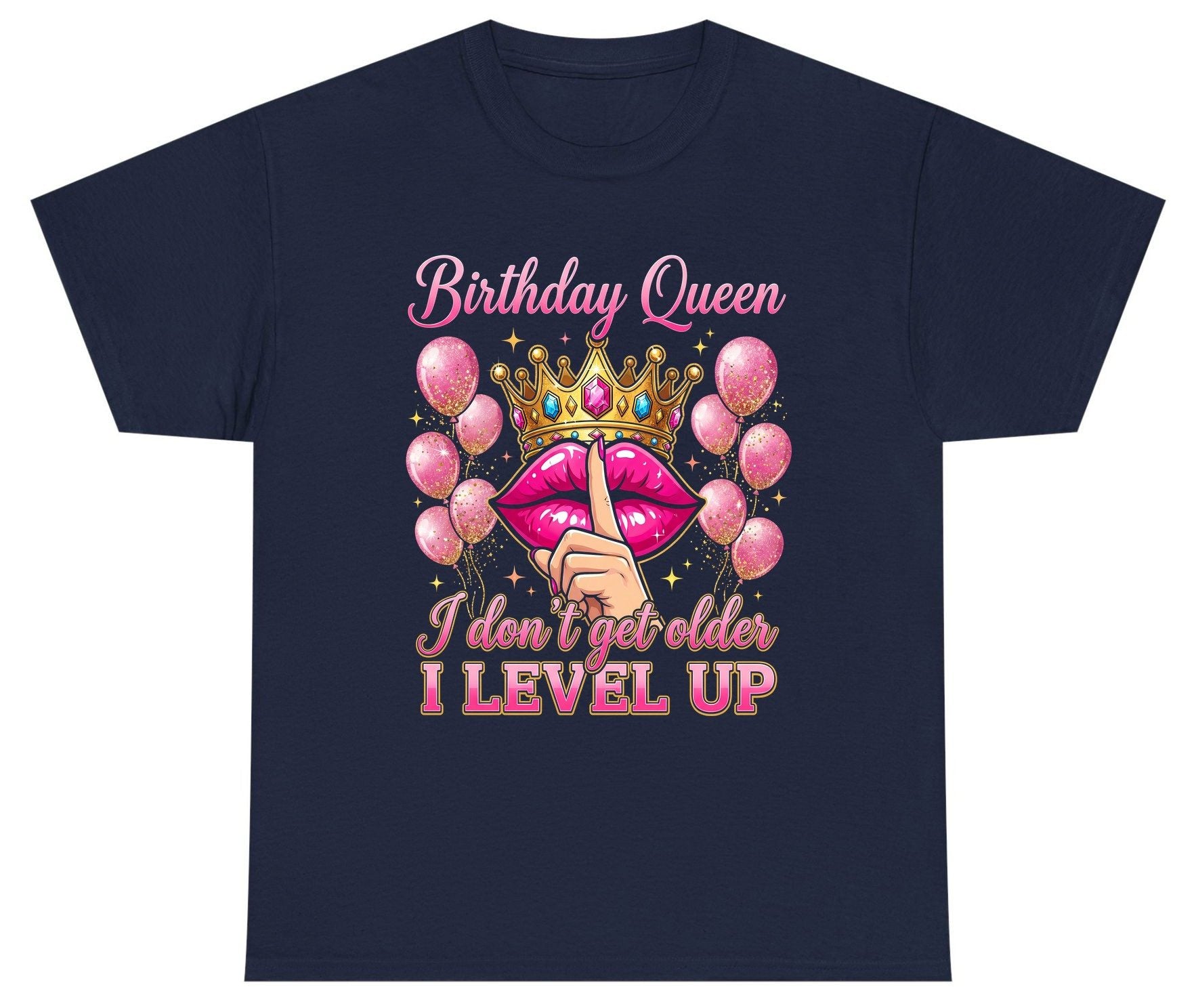 Birthday Queen I Don't Get Older I Level Up birthday queen Youth T-Shirt Navy product mockup
