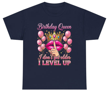 Birthday Queen I Don't Get Older I Level Up birthday queen Youth T-Shirt Navy product mockup