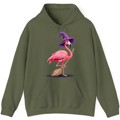 Witch Flamingo flamingo Hoodie Military Green product mockup