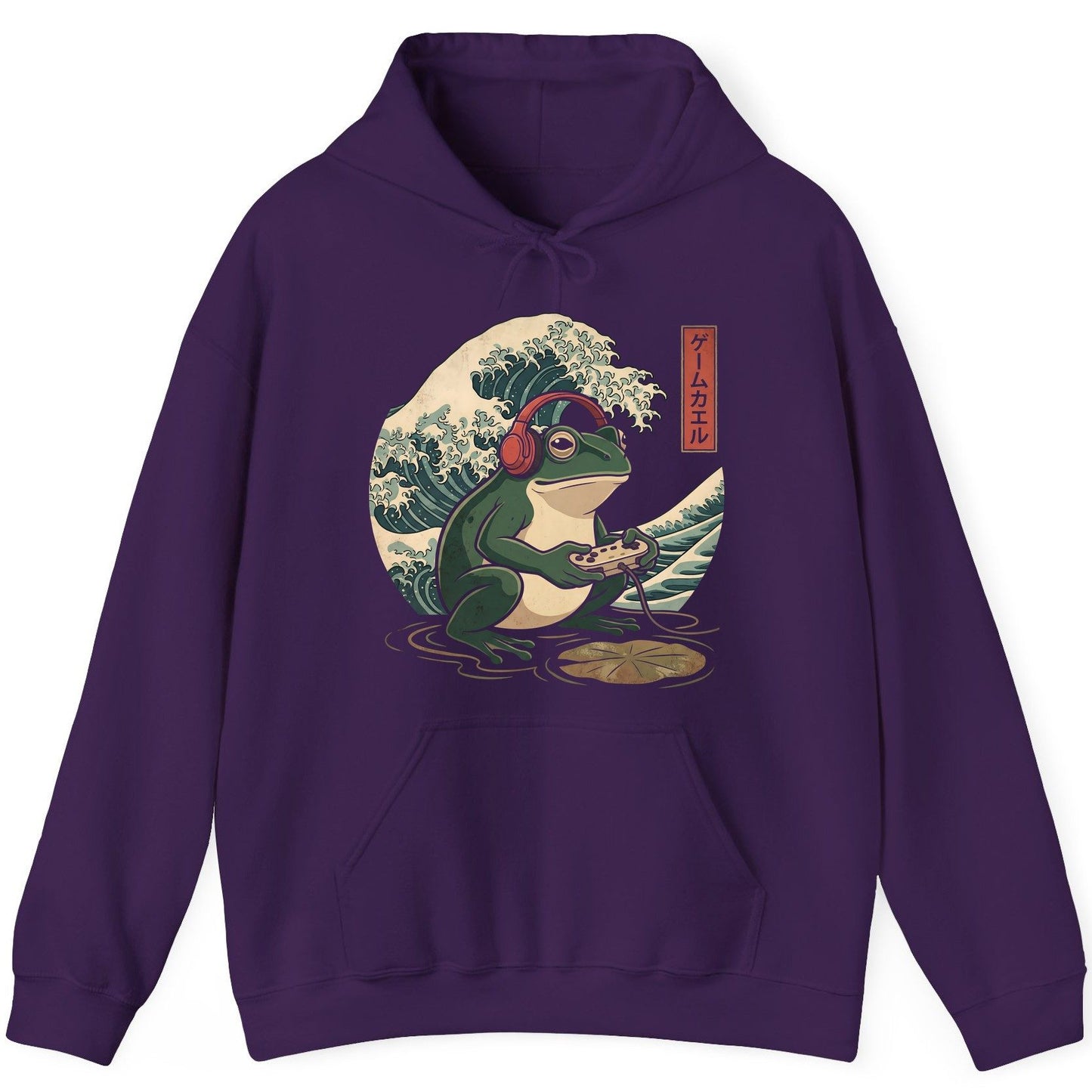 ゲームカエル gamer frog Hoodie Purple product mockup