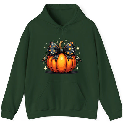 Starry Bow Pumpkin Halloween pumpkin Hoodie Forest Green product mockup
