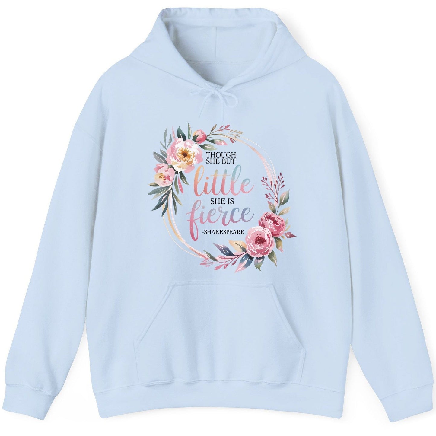 Little Fierce feminine empowerment Hoodie Light Blue product mockup