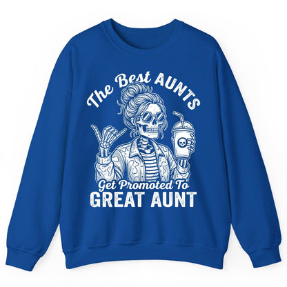 The Best Aunts Get Promoted to GREAT AUNT Sweatshirt - product mockup - Royal