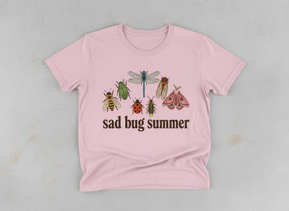 Sad Bug Summer Retro Enthusiasts T-Shirt - product mockup - Light Pink