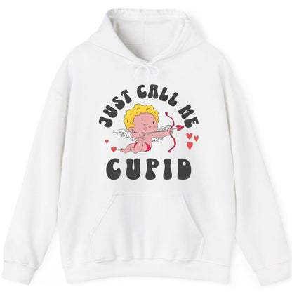 Just Call Me Cupid cupid Hoodie White product mockup
