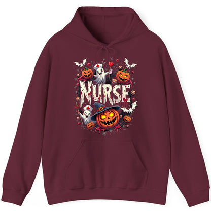 Nurse Halloween nurse Hoodie Maroon product mockup
