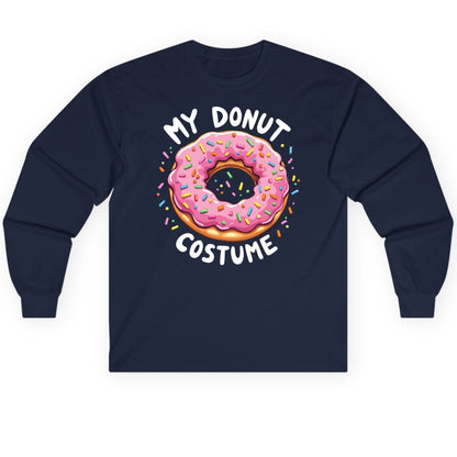 My Donut Costume donut Long Sleeve Tee Navy product mockup