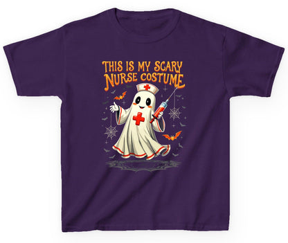 This Is My Scary Nurse Costume Halloween ghost nurse Youth T-Shirt Purple product mockup