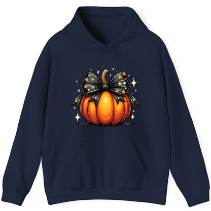 Starry Bow Pumpkin Halloween pumpkin Hoodie Navy product mockup