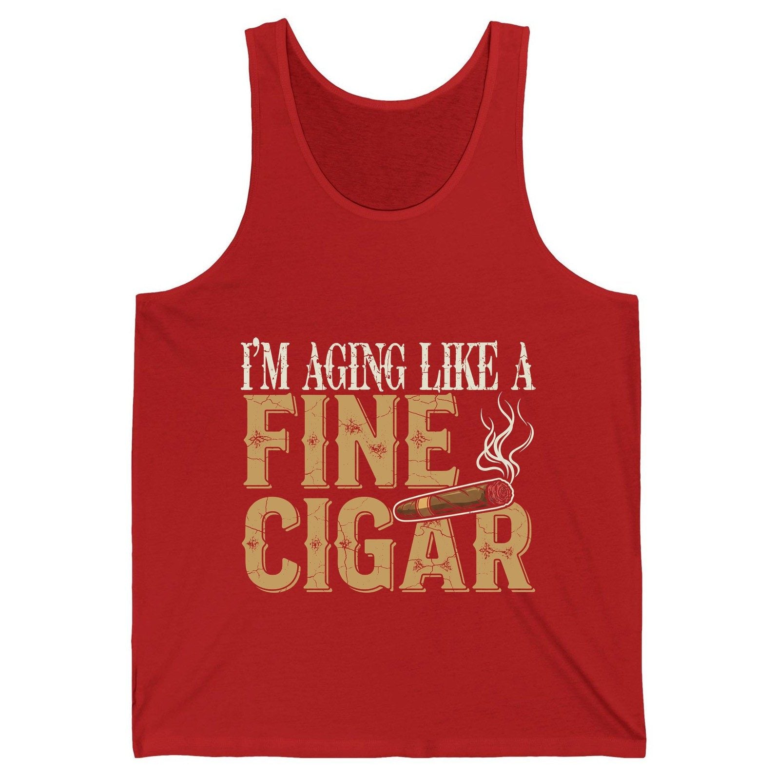 I'm Aging Like a Fine Cigar cigar smoking Tank Top Red product mockup